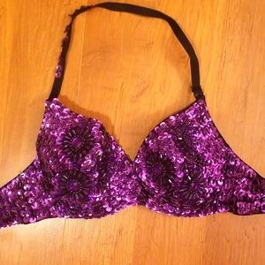 Purple Sparkle Halter Bra